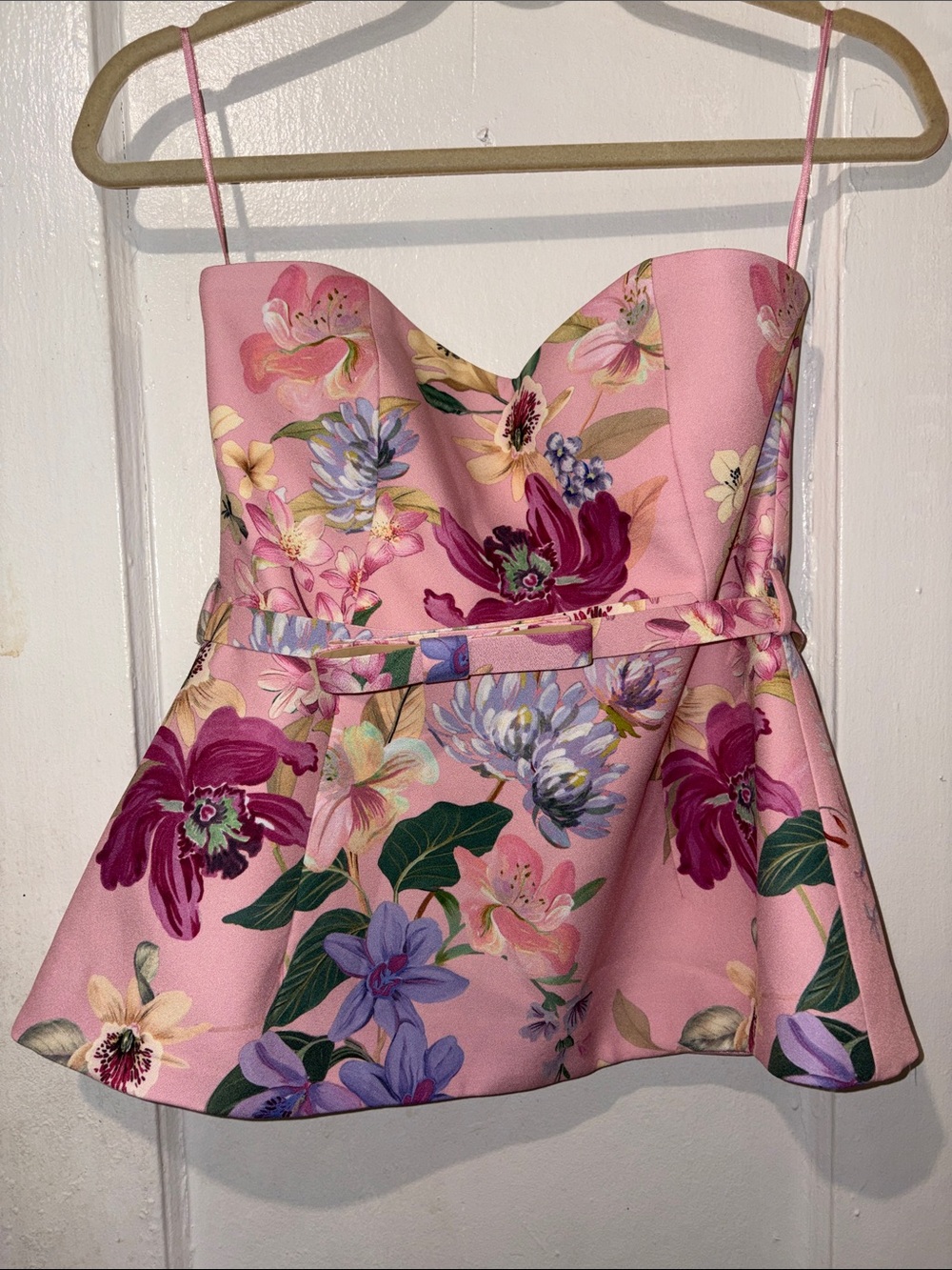 ZARA FLORAL PRINT CORSET CROP TOP STRAPLESS BUSTIER - Picture 10 of 13